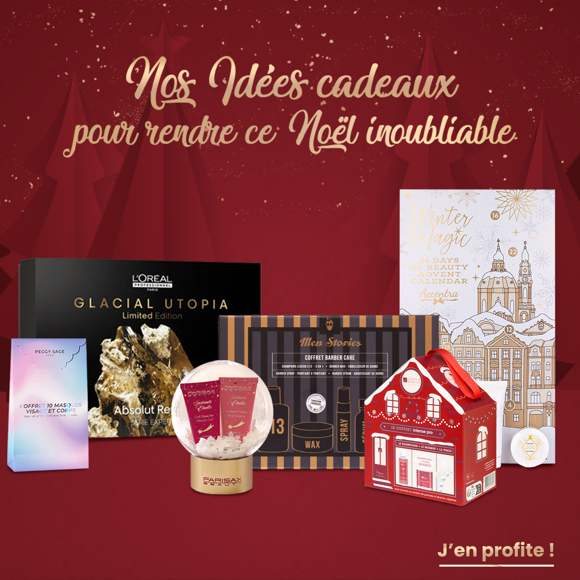 Découvrez notre selection d'idée cadeaux spécial Noel : coffret beauté, cheveux et calendriers de l'avent à retrouver dans notre boutique en ligne